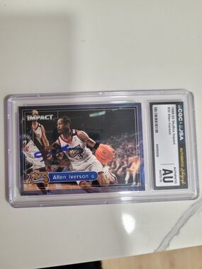 Autographed Basketball Rookie Card - Blue and White